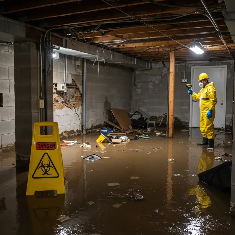 Flooded Basement Electrical Hazard in Bayboro, NC Property