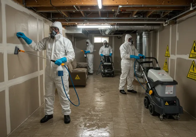 Basement Moisture Removal and Structural Drying process in Bayboro, NC